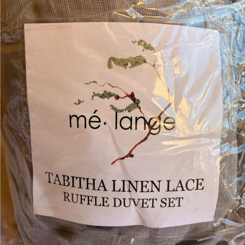 NWT Melange Home Tabitha Linen Duvet Cover Set in King Size